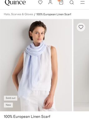 Quince Pale Blue Linen Wrap Scarf